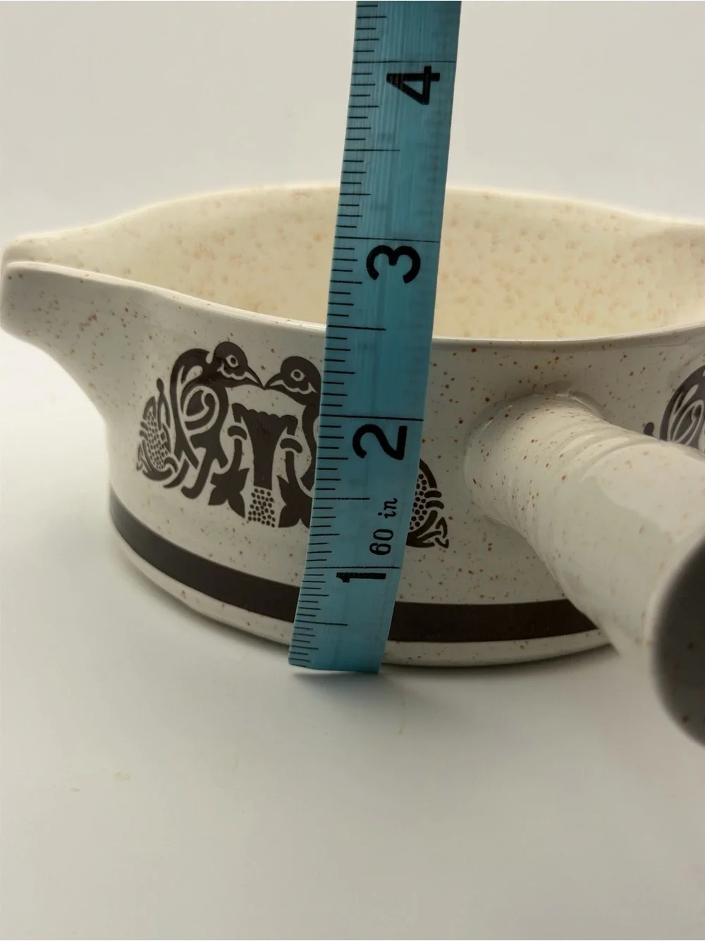 Vintage Brendan Erin stone “ Celtic bird” sauce pan